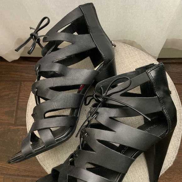 New! Franco Sarto Black Leather Shoes-7 - Picture 2 of 5